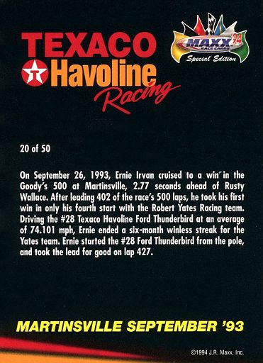 كابرس ٢٠١٠ 1994 Maxx Texaco Havoline Racing album | Cardboard History Gallery ... كابرس ٢٠١٠