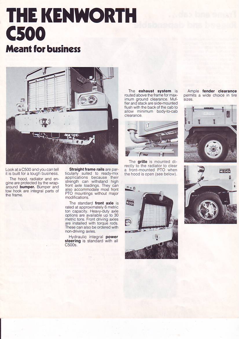 Photo: KW0006 | Kenworth C500 1977 Specifications album | Dutch Model ...