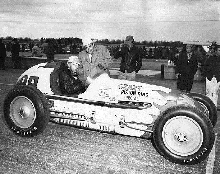 Photo Walt Faulkner and J C Agajanian INDY CARS IV album LOUD