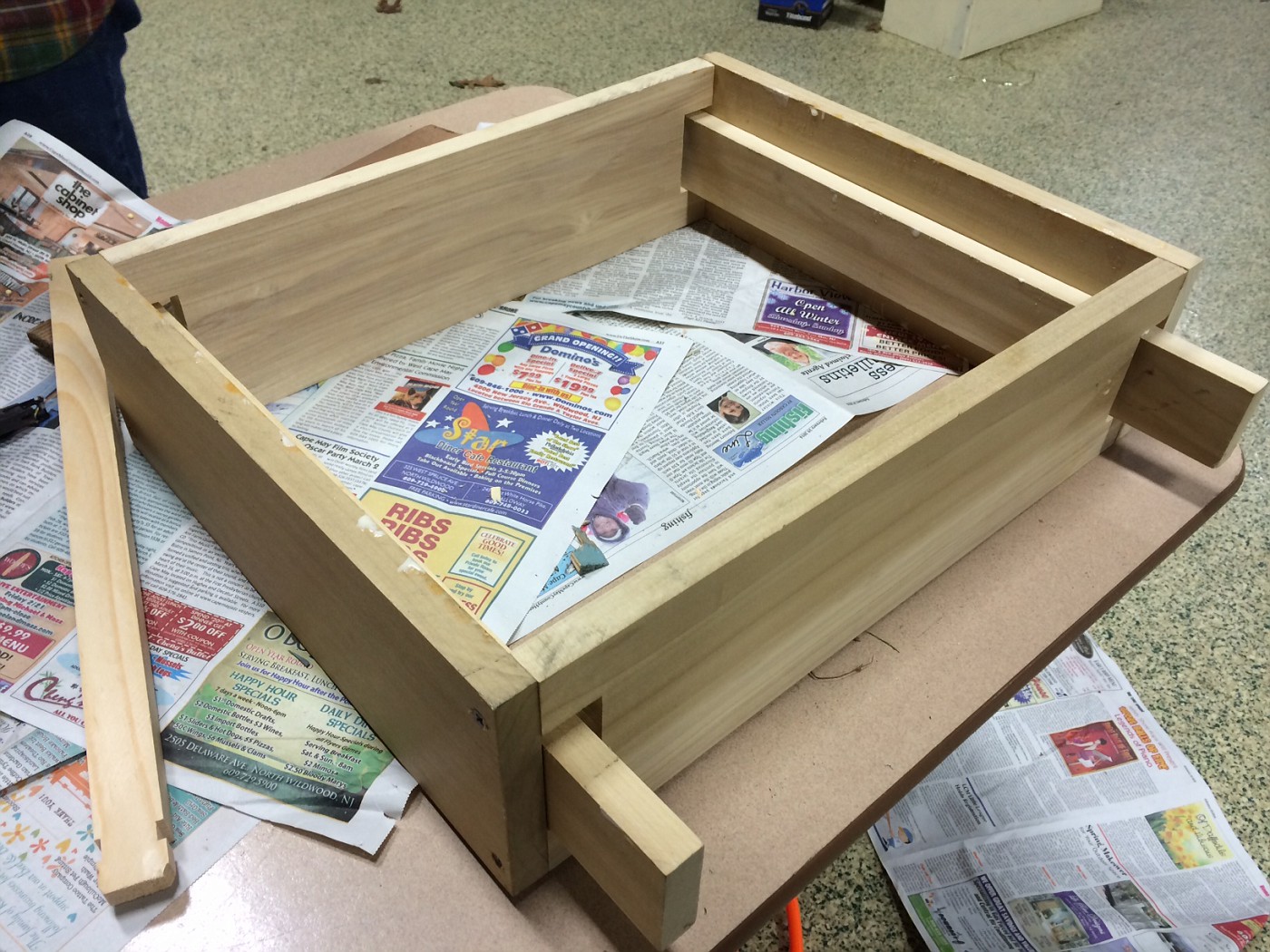 Photo Jerry's Frame Jig made by Ned. It worked very well. Last night