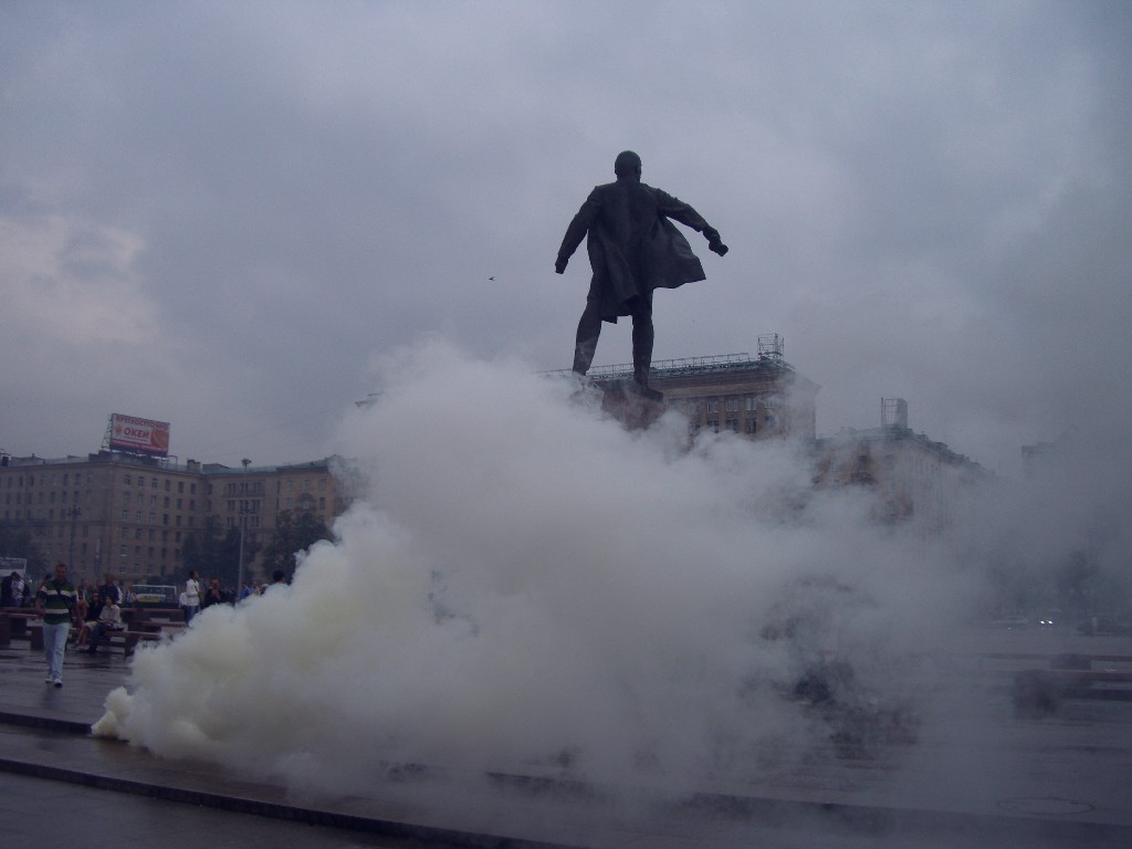 Lenin im Rauch am Moskovskaya