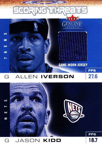 2001-02 SPx Jason Allison & Adam Deadmarsh Dual Hidden Treasures Dual  Jersey