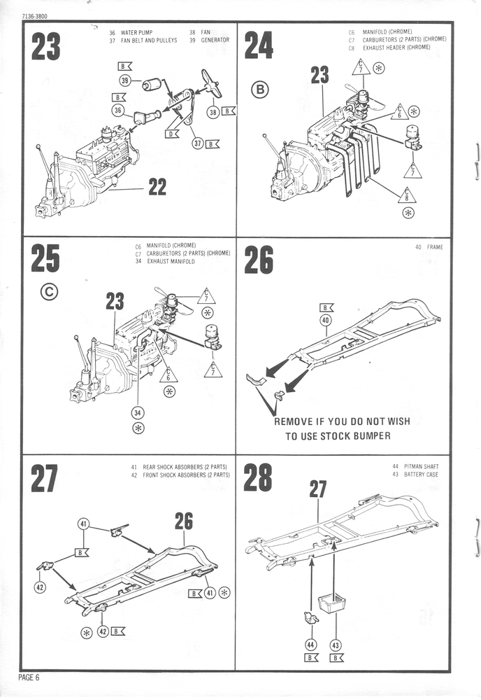 Photo HOTROD CUSTOM MODELA PICKUP Revell Instructions pg 6 REVELL