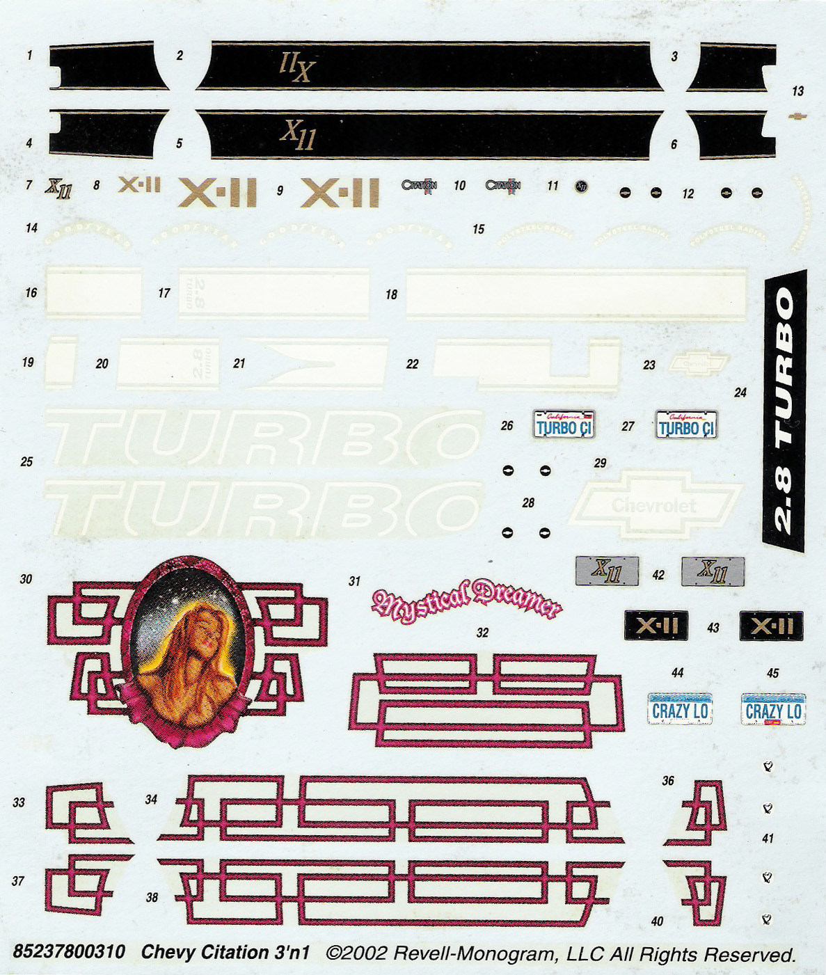 Photo Decals Revell 1981 Chevy Citation Low Rider 3 'N 1 852378