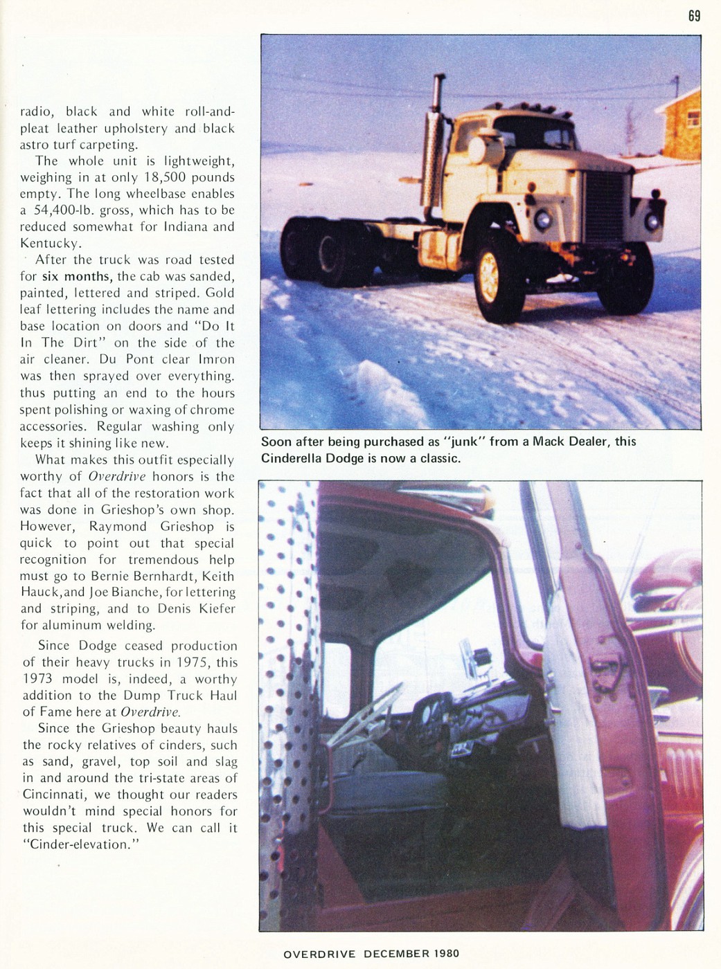 Photo: December 1980 Dump Truck Of The Month B | 12 Overdrive Magazine ...