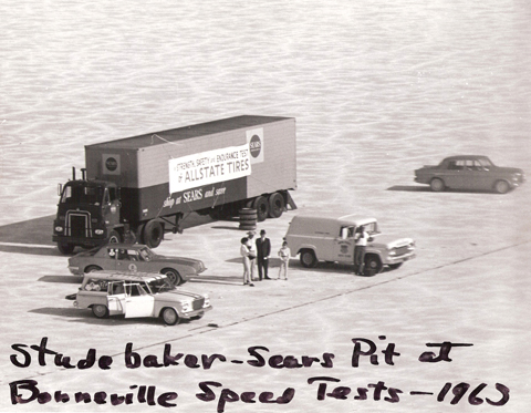 Photo: Paula Murphy's car in the pits at the Salt Flats | 1963 ...