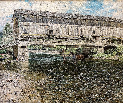 The Covered Ilm Bridge in Buchfahrt near Weimar (1889)