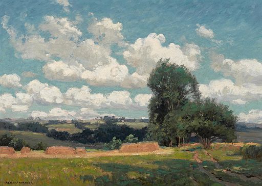 Haystacks and Trees under Scattered Clouds (undated)
