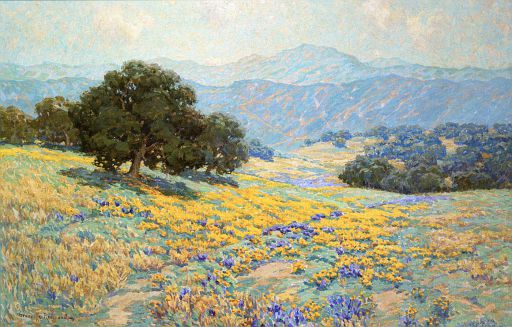 Wildflower Landscape with poppies and lupine (undated)