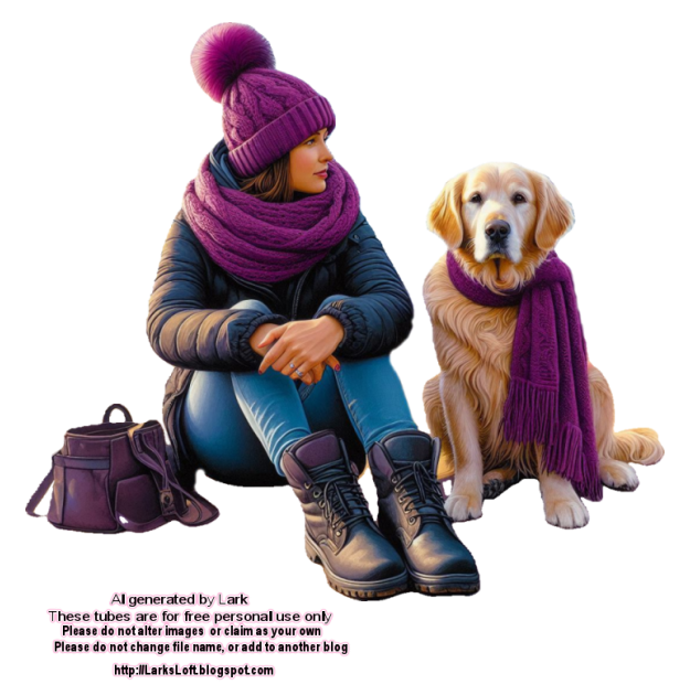 Designer Mum and dog just thinking